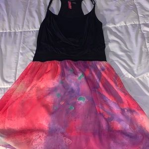 Black Mini Dress w/ Colorful Skirt - Like New